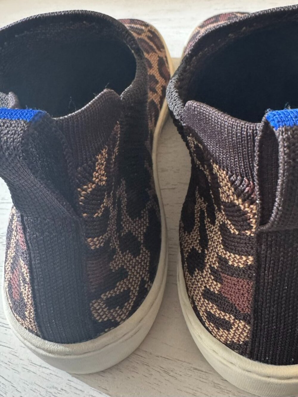 Rothy's The Chelsea Wildcat High Top Knit Sneakers Leopard Print size 10 - Picture 5 of 6